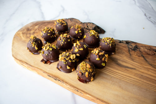 Dark Cherry Chocolate Truffles w/ Toasted Pistachios (6 or 12 Count)