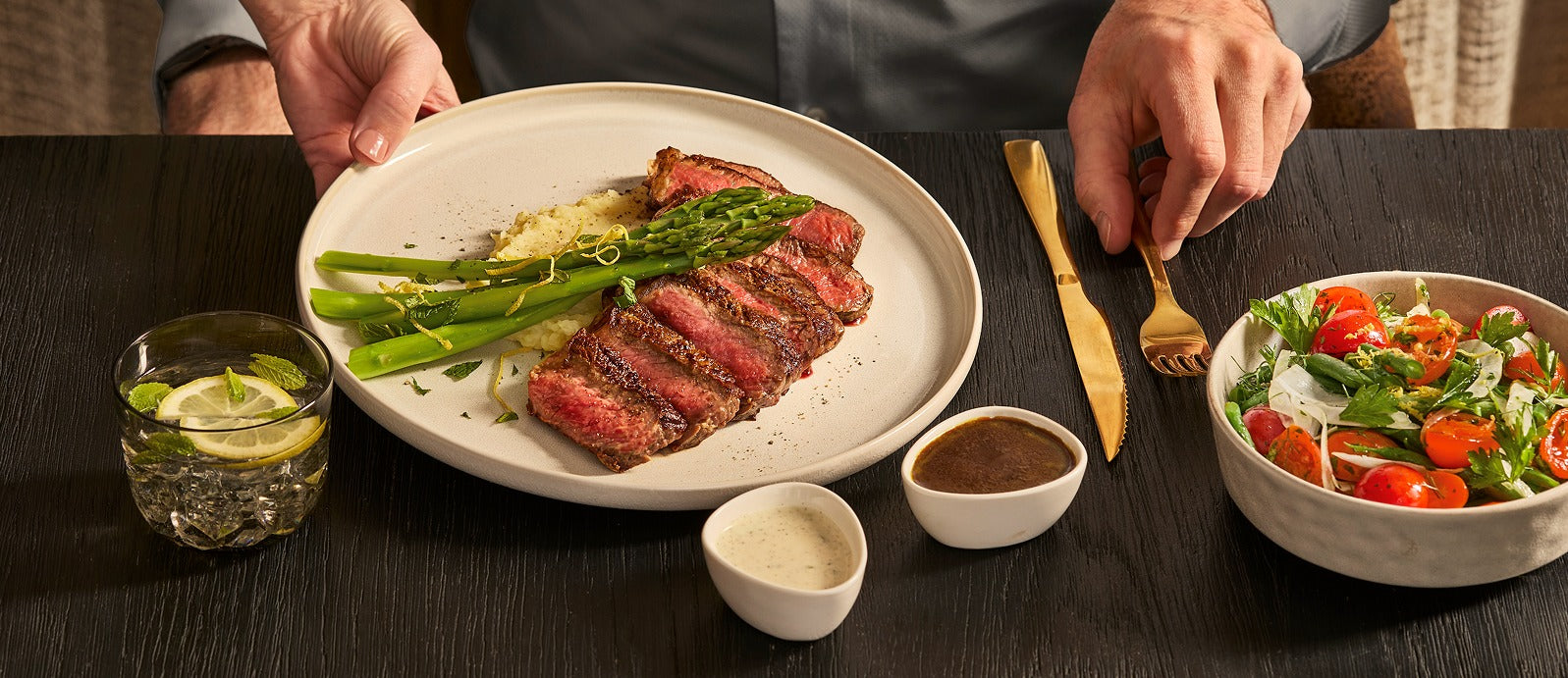 A plated Concierge meal served at the table